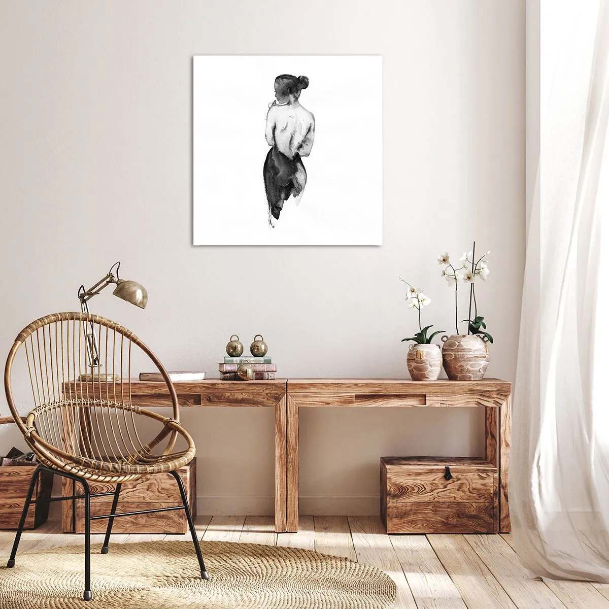 Bild auf Leinwand - Leinwandbild - Bei ihr verschwindet die Welt - 50x50 cm