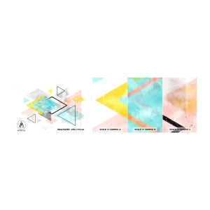 Fototapetenmuster Standard Eco - Geometrisches Spiel - Hell, Dreiecke, Minimalismus - 100x30 cm