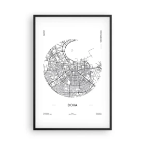 Poster in einem schwarzem Rahmen - Anatomie von Doha - 61x91 cm