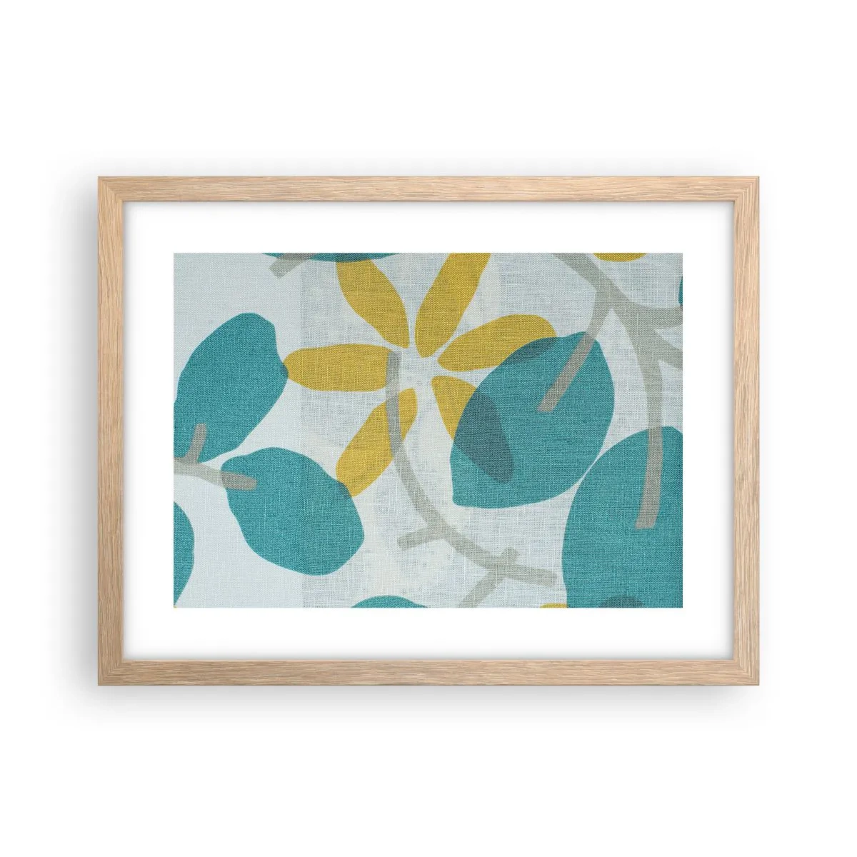 Poster in einem Rahmen aus heller Eiche - Unter den azurblauen Blättern - 40x30 cm
