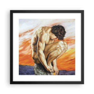 Poster in einem schwarzem Rahmen - In sich versunken - 40x40 cm