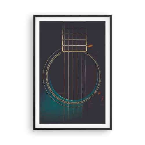 Poster in einem schwarzem Rahmen - Einen Moment bevor es ertönt - 61x91 cm