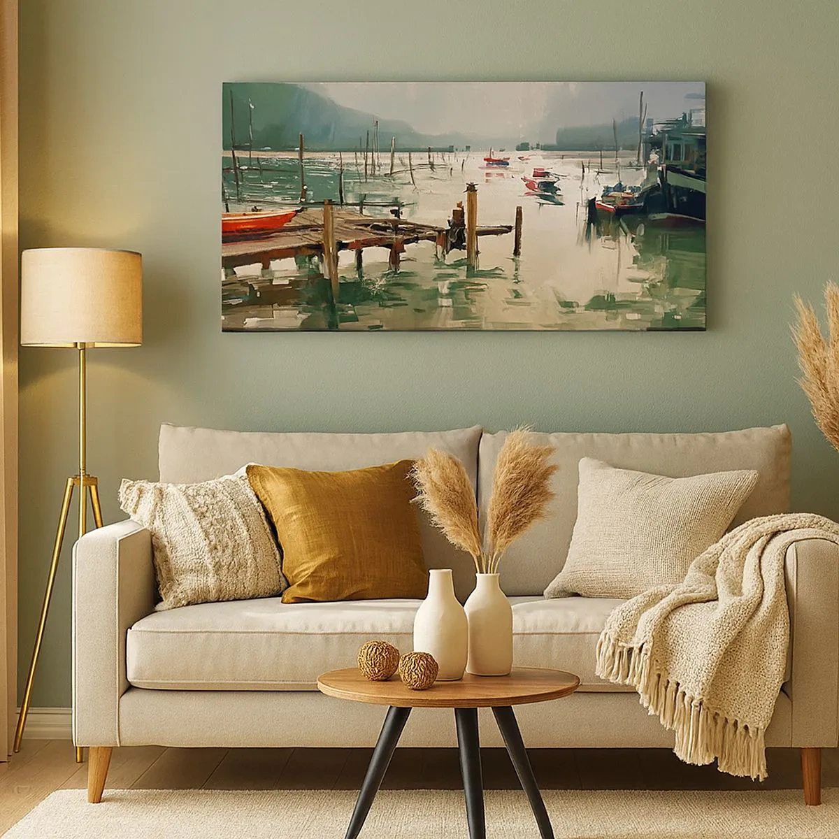 Bild auf Leinwand - Leinwandbild - Durchnässt in einem geschmolzenen Mond - 100x40 cm