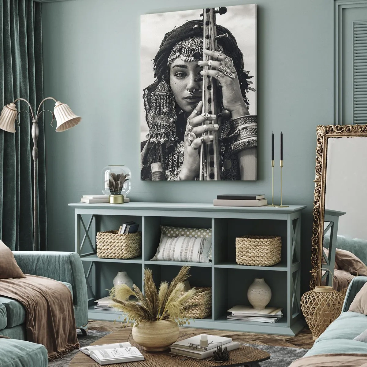 Bild auf Leinwand - Leinwandbild - Die Musik des Orients selbst - 45x80 cm