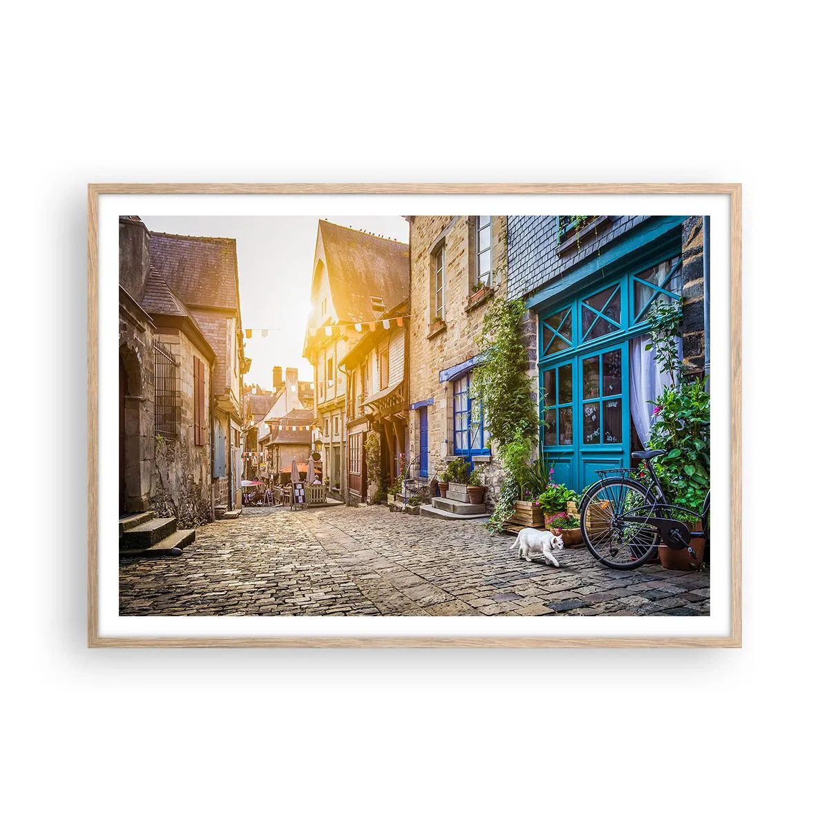 Poster in einem Rahmen aus heller Eiche - Der weiße Geist der Stadt - 100x70 cm