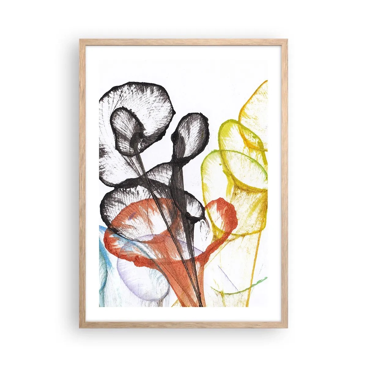Poster in einem Rahmen aus heller Eiche - Blumen mit Seele - 50x70 cm