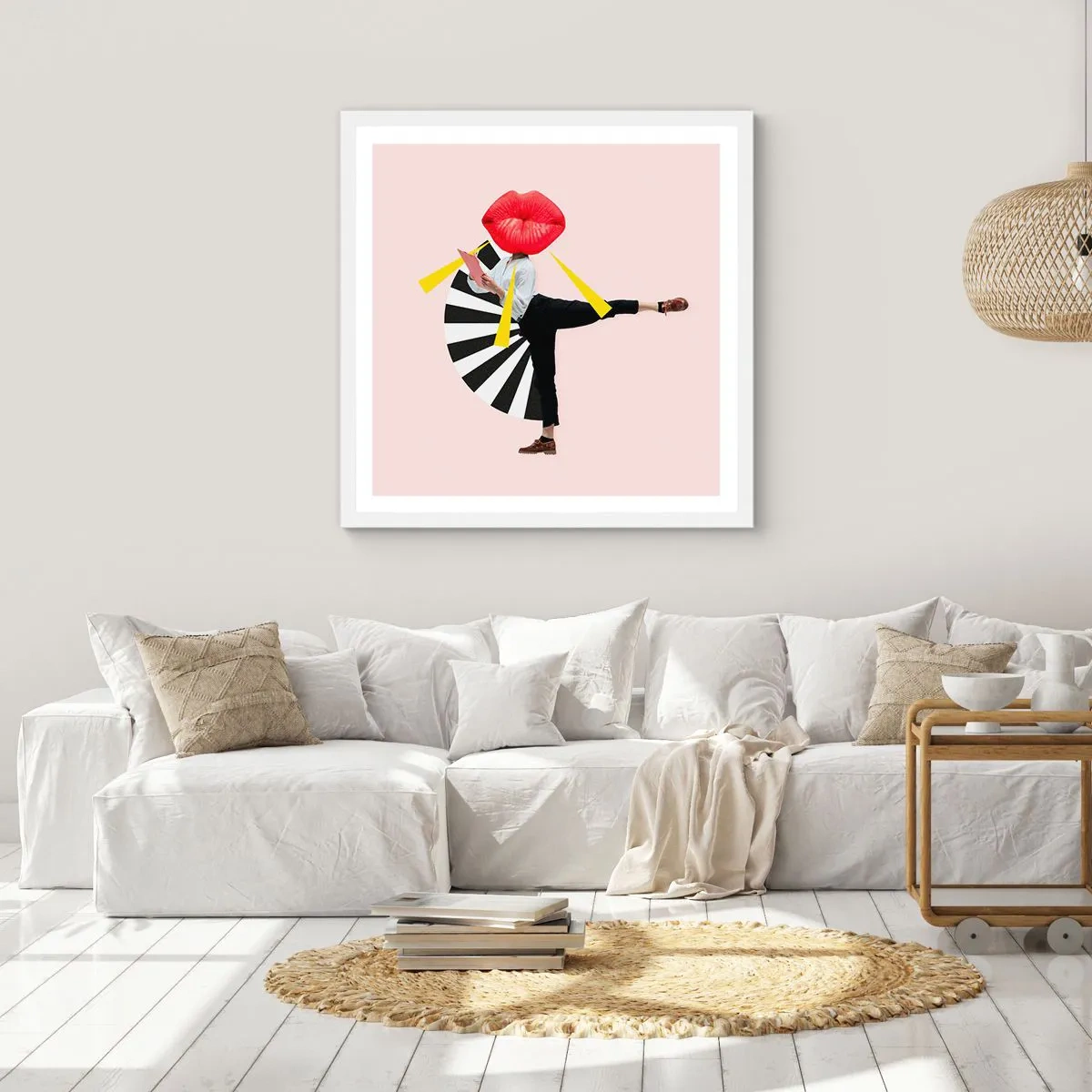 Poster in einem weißen Rahmen - Surreale Pop-Art - 40x40 cm