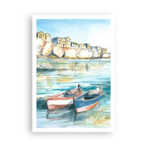 Poster - Landschaft in Azurblau - 70x100 cm