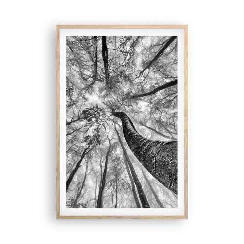 Poster in einem Rahmen aus heller Eiche - Rennen zum Licht - 61x91 cm