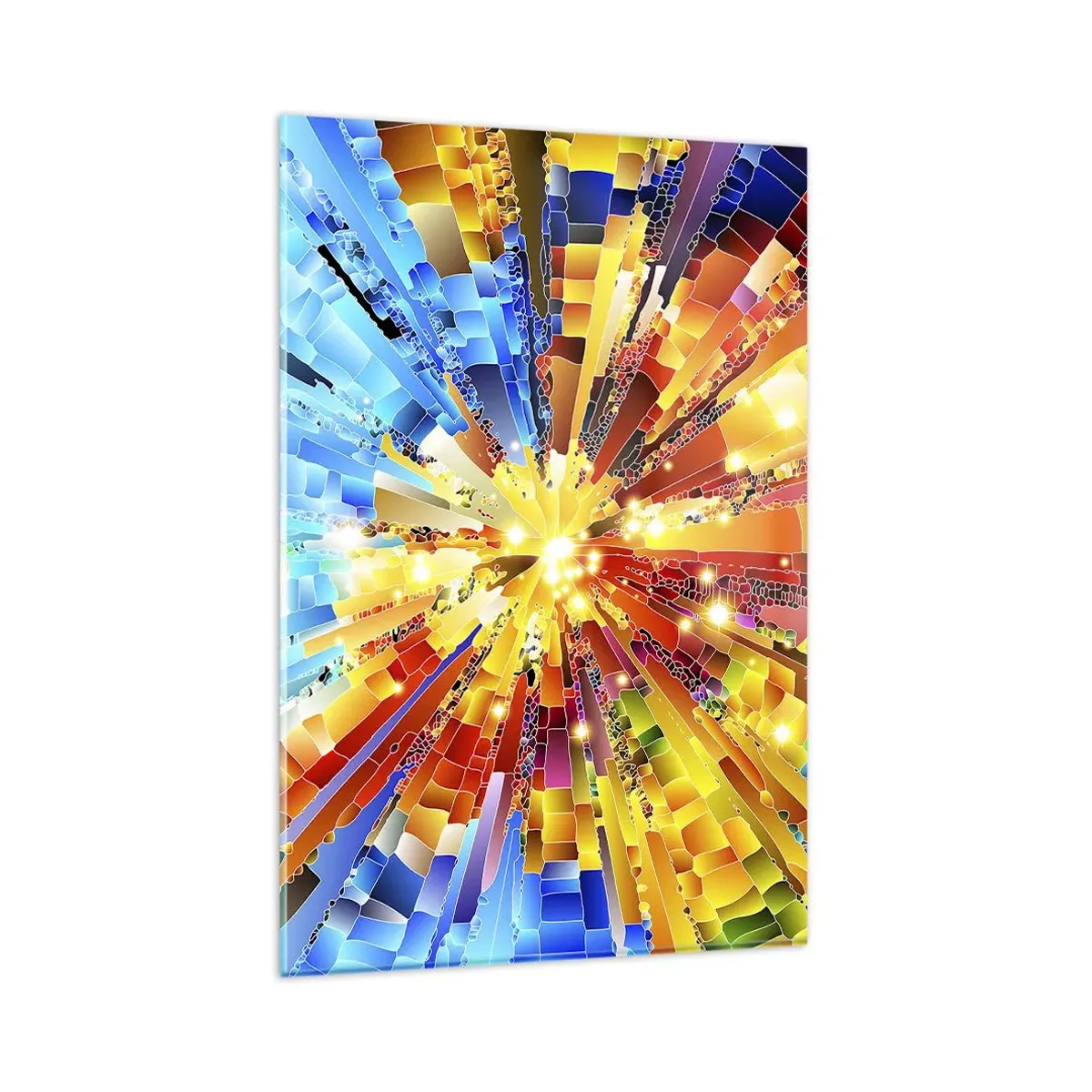 Glasbild - Bild auf glas - Eine dynamische Explosion aus Farbe und Licht - 80x120cm - In Medienauflösung - Moderne Wanddekoration für Wohnzimmer und Schlafzimmer ARTTOR