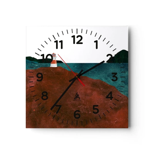 Wanduhr - Glasuhr - Aufs Meer starren - 30x30 cm