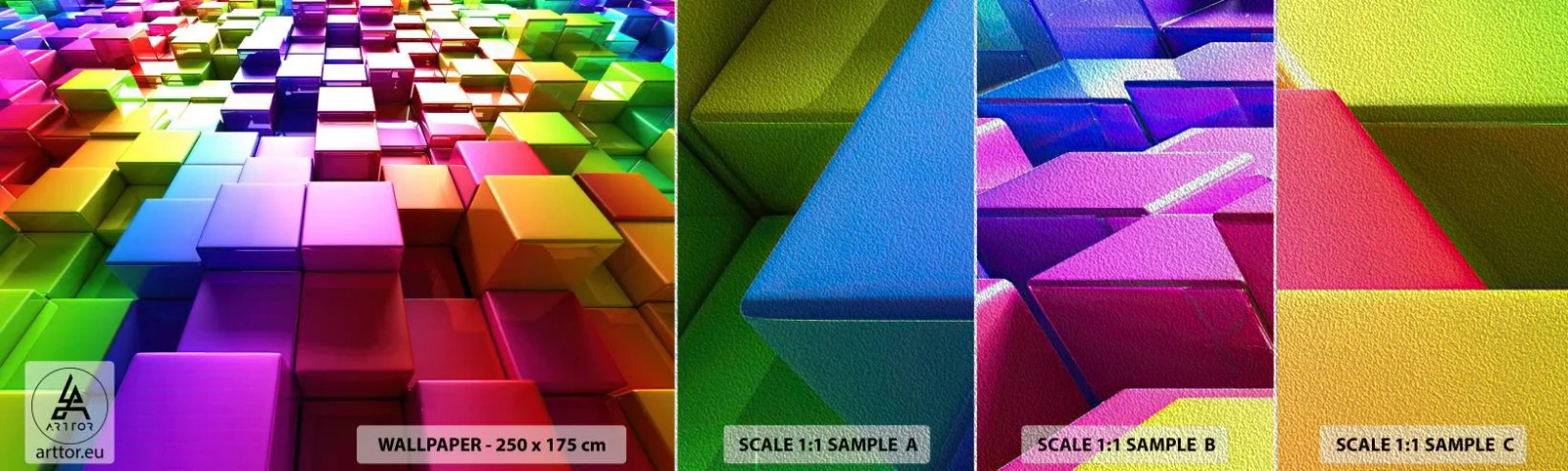 Fototapeten Muster Premium Sand - Op-Art gemeinsam im Team - Abstraktion, Grafik, 3D - 100x30 cm