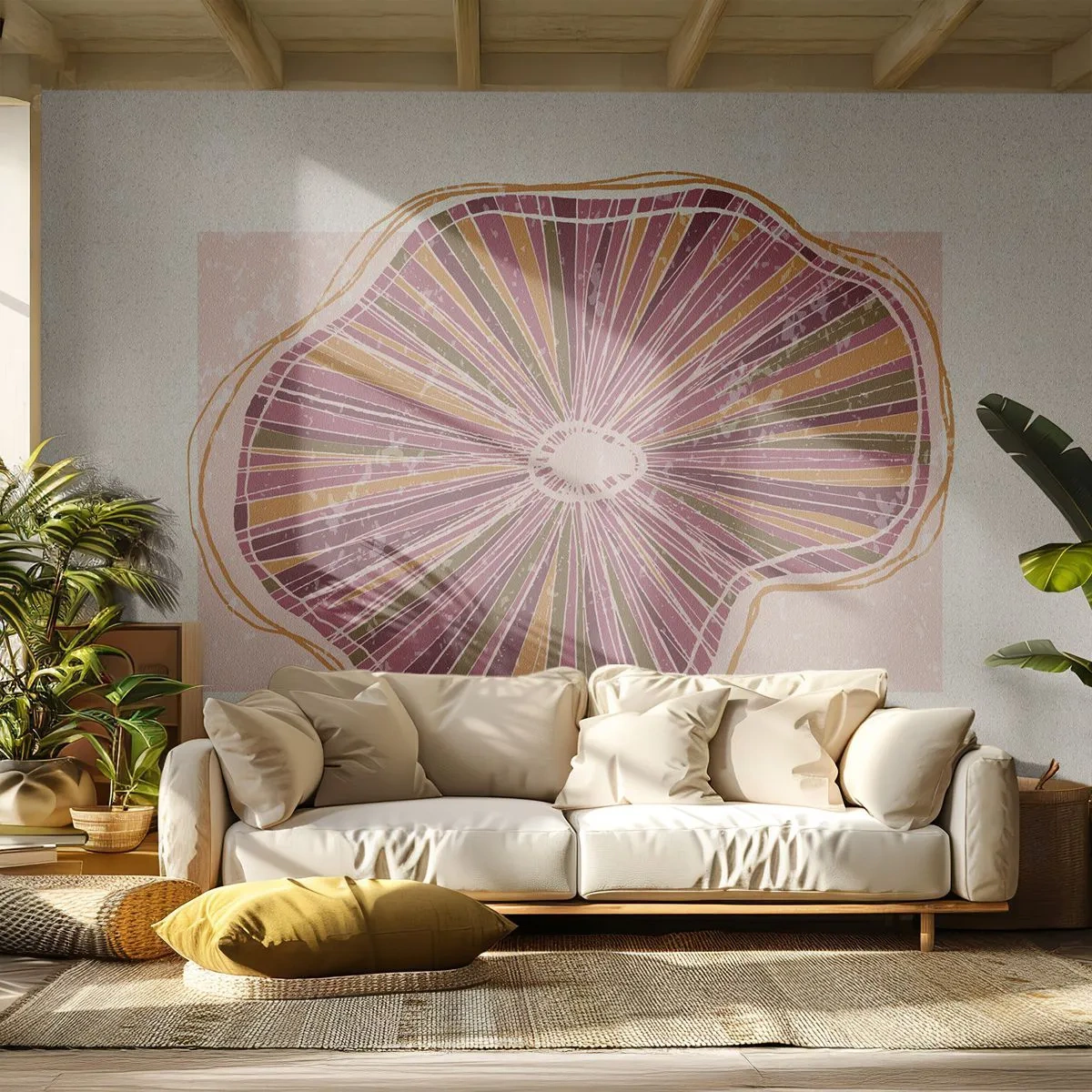 Fototapete Premium Sand - Strahlende Abstraktion - Boho, Minimalismus, Abstraktion - 100x70 cm