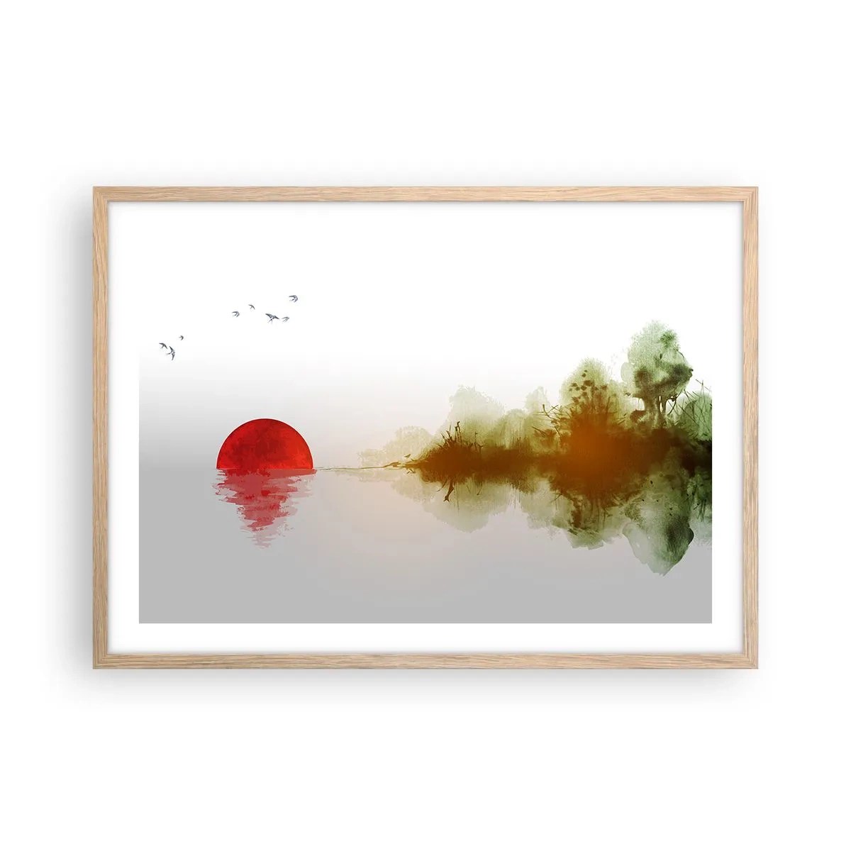 Poster in einem Rahmen aus heller Eiche - Versprechen der Ruhe - 70x50 cm