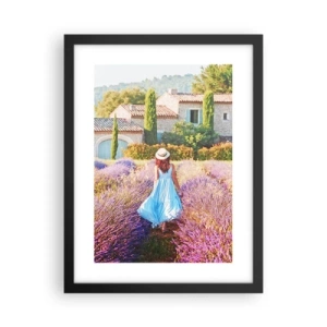 Poster in einem schwarzem Rahmen - Lavendel Mädchen - 30x40 cm