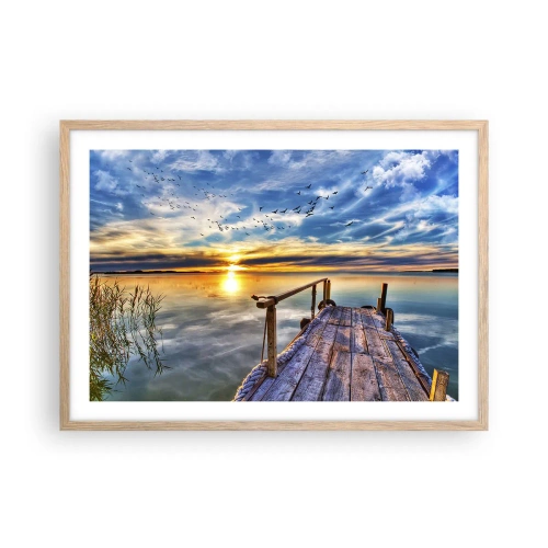 Poster in einem Rahmen aus heller Eiche - Der Wind geht zur Ruhe - 70x50 cm