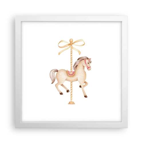 Poster in einem weißen Rahmen - Anmutiger Trab - 30x30 cm