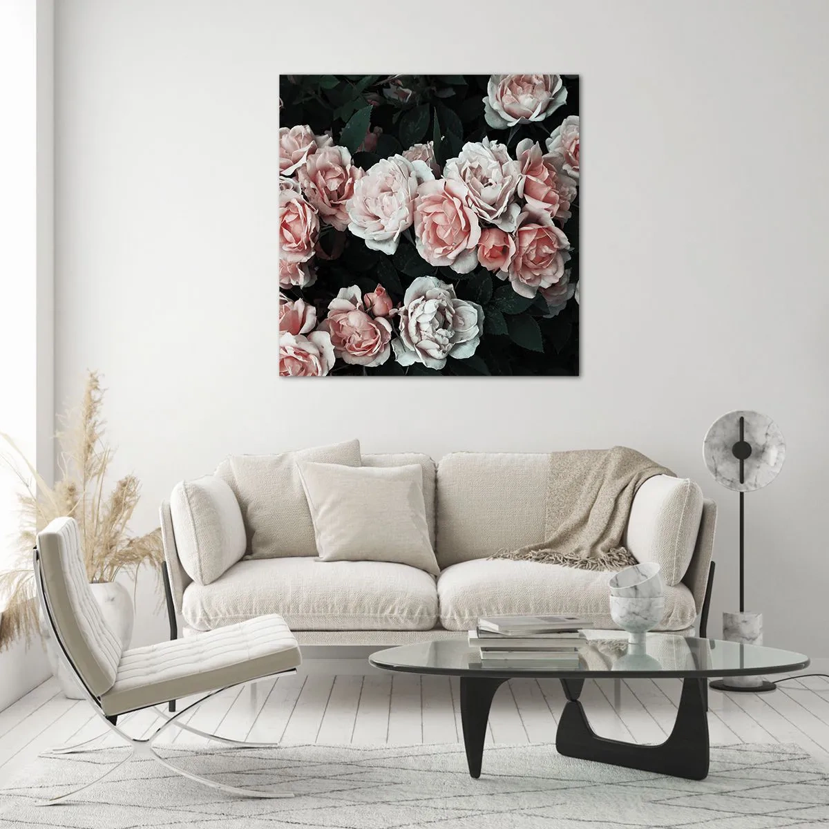 Glasbild - Bild auf glas - Rosen-Ensemble - 30x30 cm