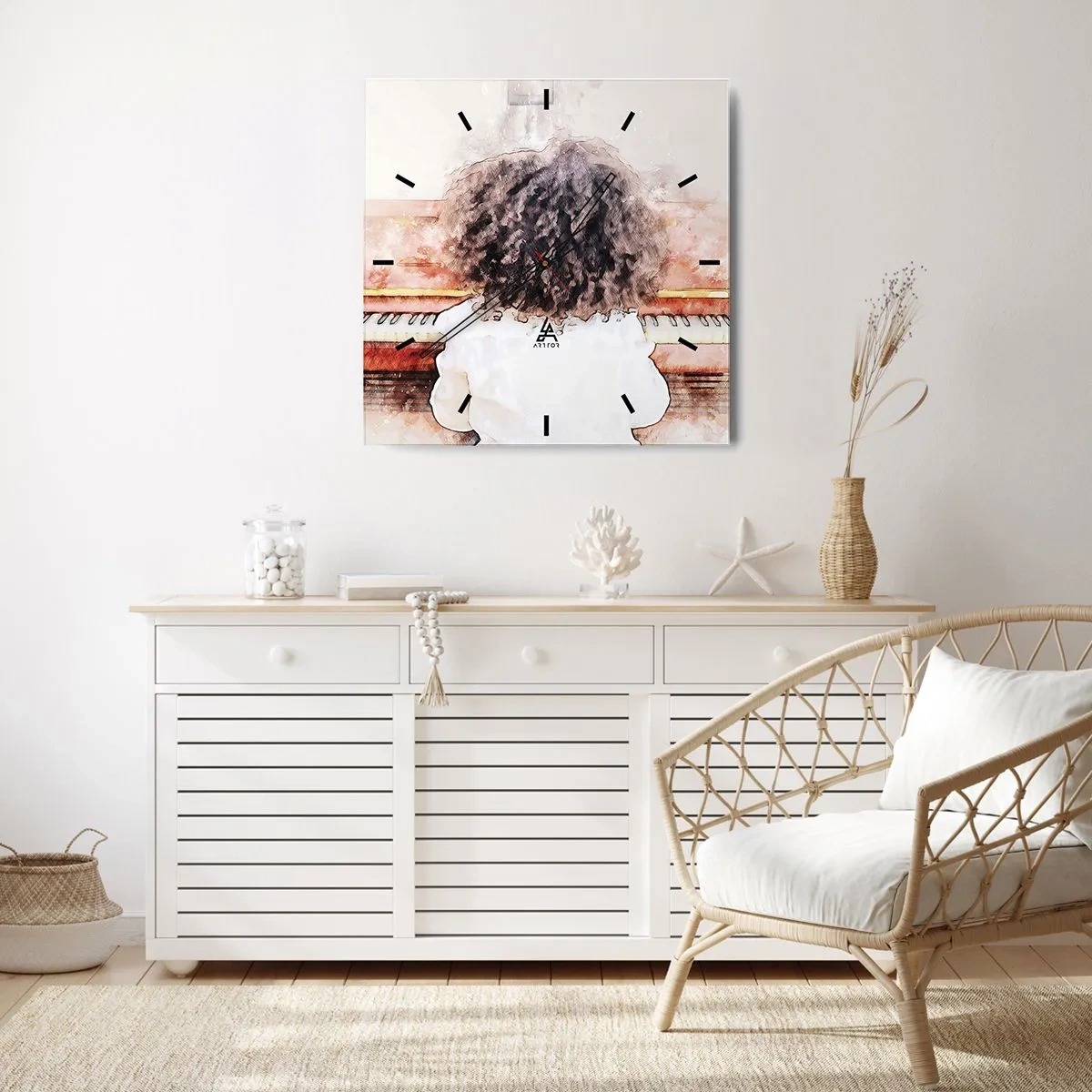 Wanduhr - Glasuhr - In der neuen Welt - 40x40 cm