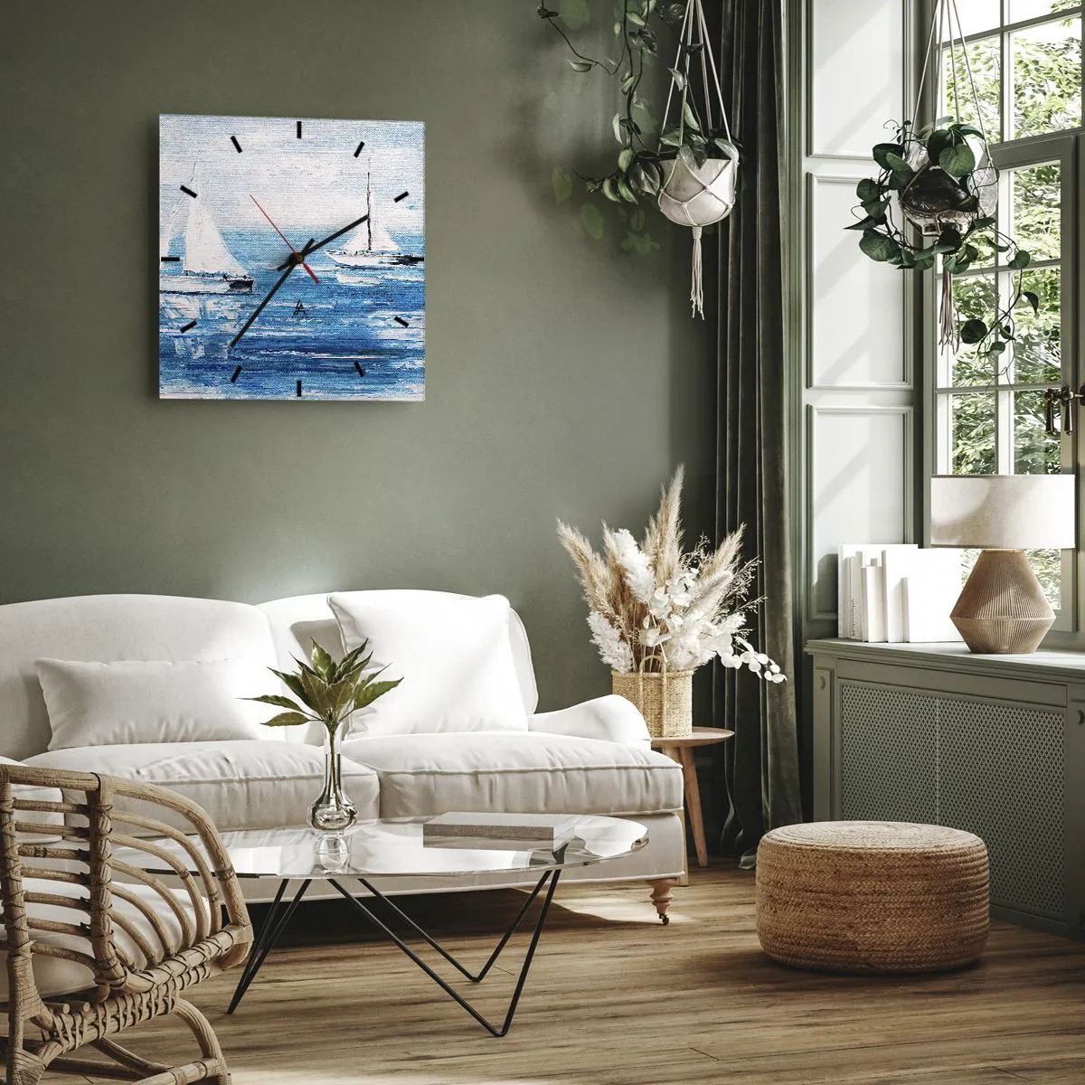 Wanduhr - Glasuhr - Mit Freund an der Seite - 40x40 cm