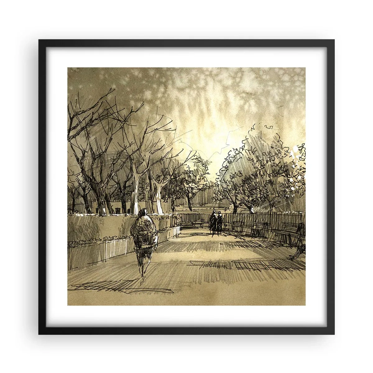 Poster in einem schwarzem Rahmen - Ein Moment mit einer Feder angehalten - 50x50 cm