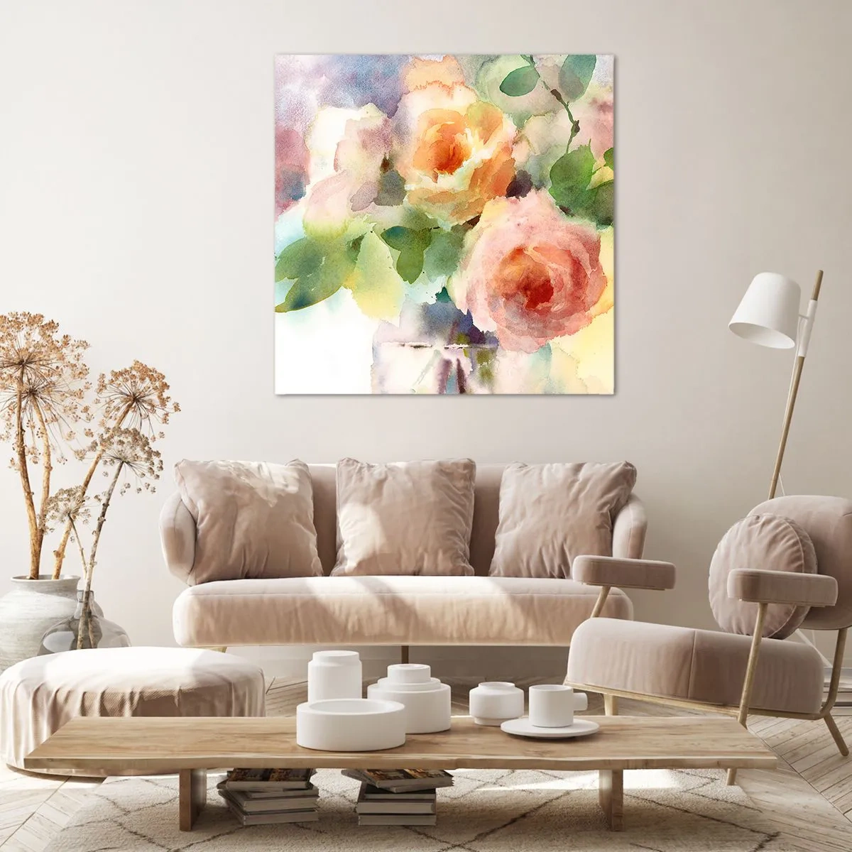 Bild auf Leinwand - Leinwandbild - Zart wie Aquarell - 60x60 cm