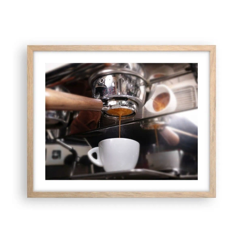 Poster in einem Rahmen aus heller Eiche - Gute Zeit des Tages - 50x40 cm