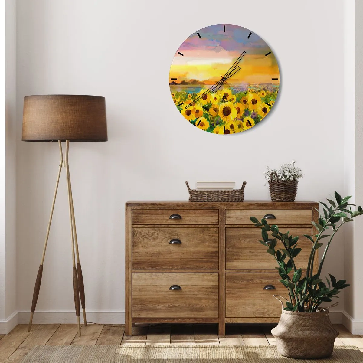 Wanduhr - Glasuhr - Die Sonne selbst ist auf die Erde herabgestiegen - 40x40 cm