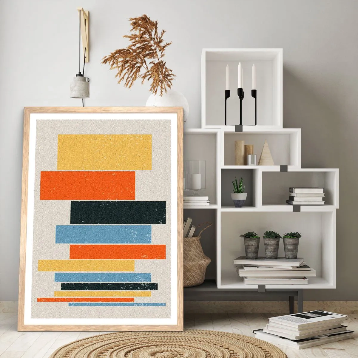 Poster in einem Rahmen aus heller Eiche - Musiknotation - 40x50 cm