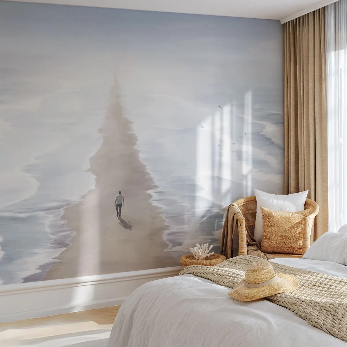 Fototapete Premium Sand - Glänzende Zukunft - Meer, Hell, Strand - 350x256 cm