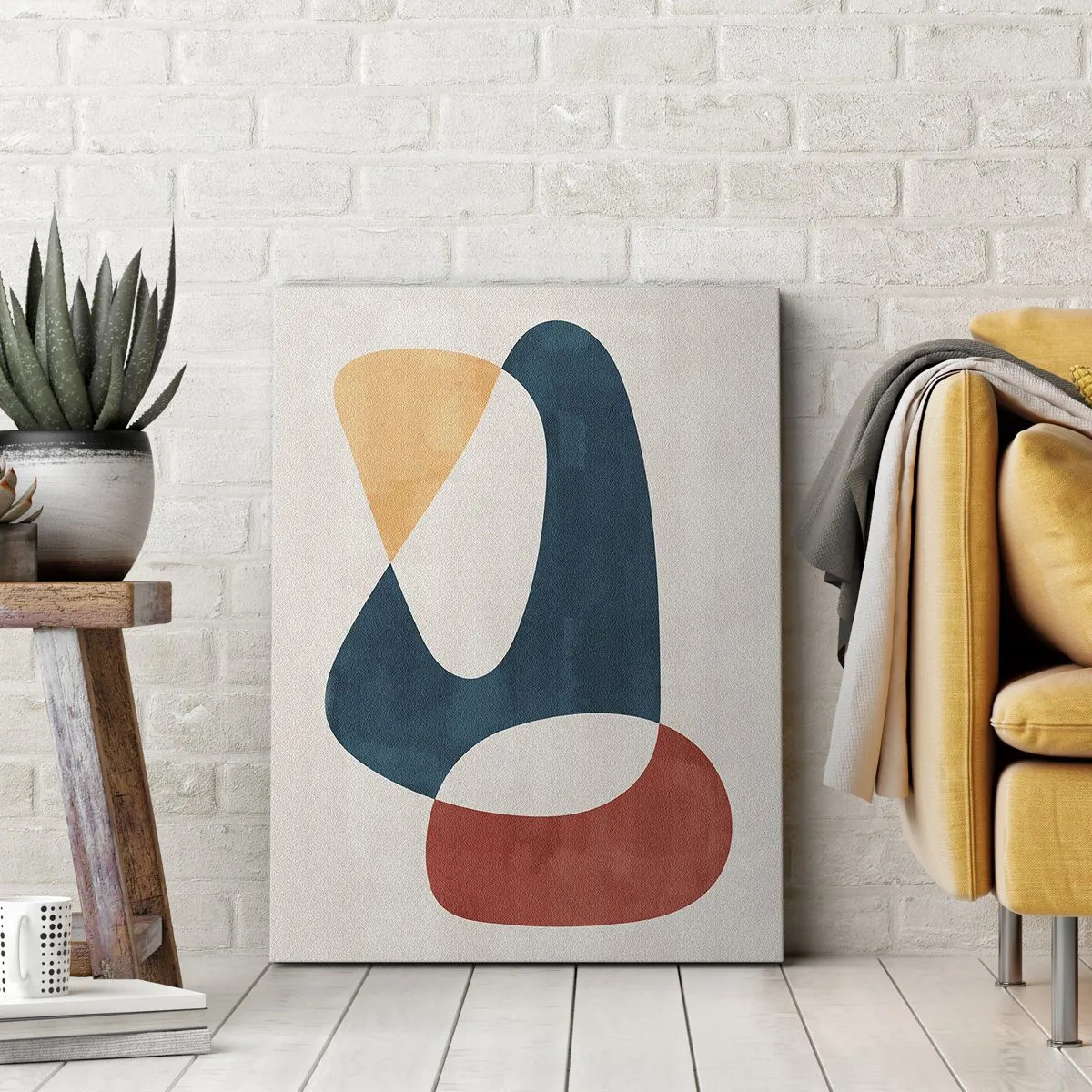 Bild auf Leinwand - Leinwandbild - Abstrakte Formen in harmonischen Farben - 50x70cm - Einflüsse und Metamorphosen - Moderne Wanddekoration für Wohnzimmer und Schlafzimmer ARTTOR