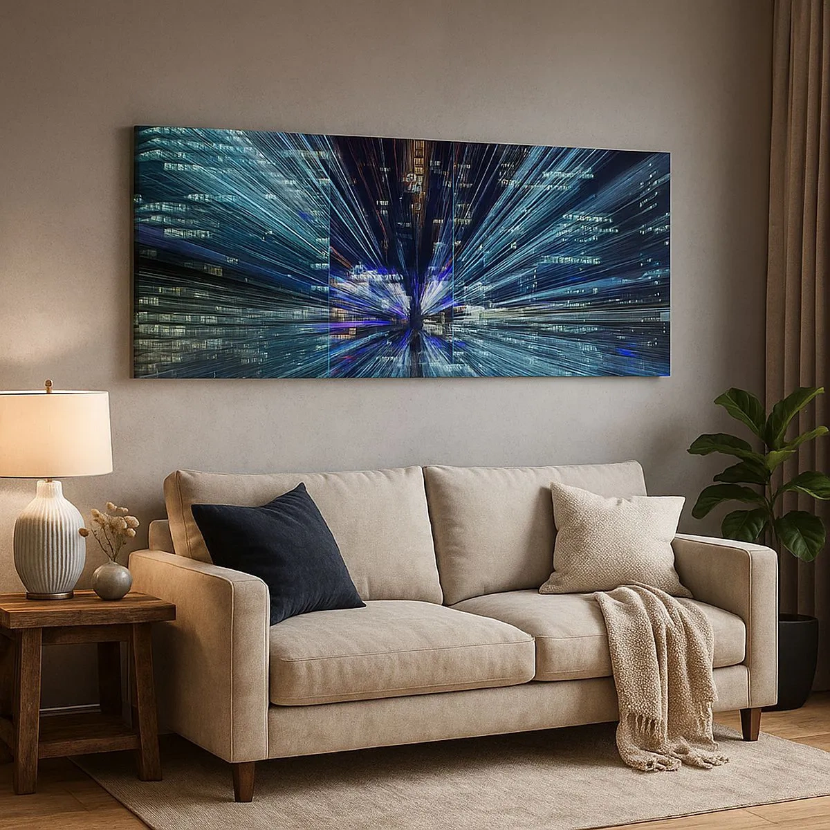 Bild auf Leinwand - Leinwandbild - Übergang zum Hyperraum - 100x40 cm