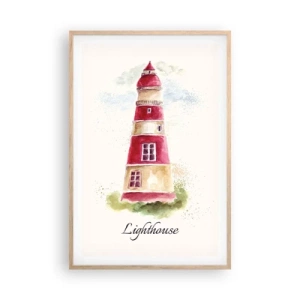 Poster in einem Rahmen aus heller Eiche - Das Wetter ringsum ist immer gut - 61x91 cm