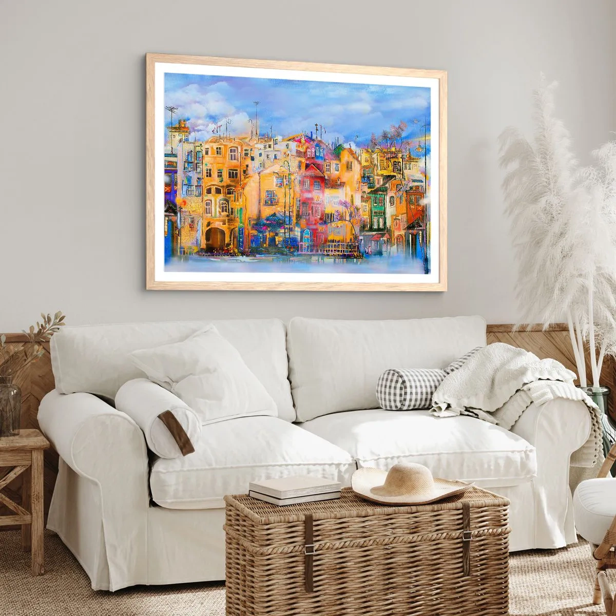 Poster in einem Rahmen aus heller Eiche - Wir sind zusammen - 100x70 cm