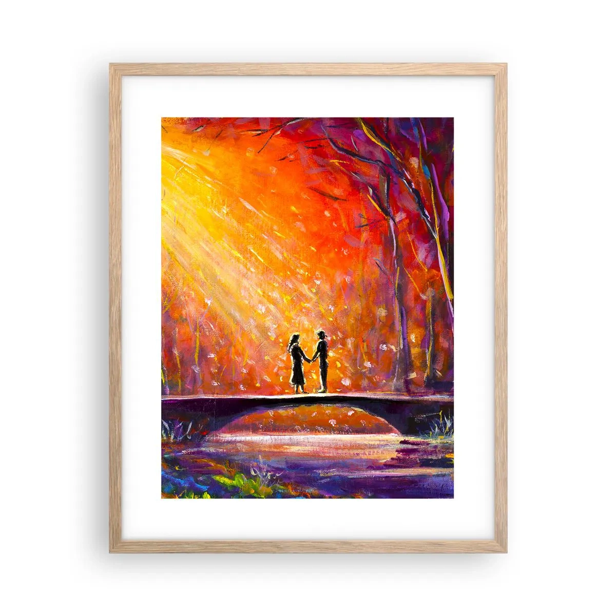 Poster in einem Rahmen aus heller Eiche - Der Himmel liebt sie auch - 40x50 cm