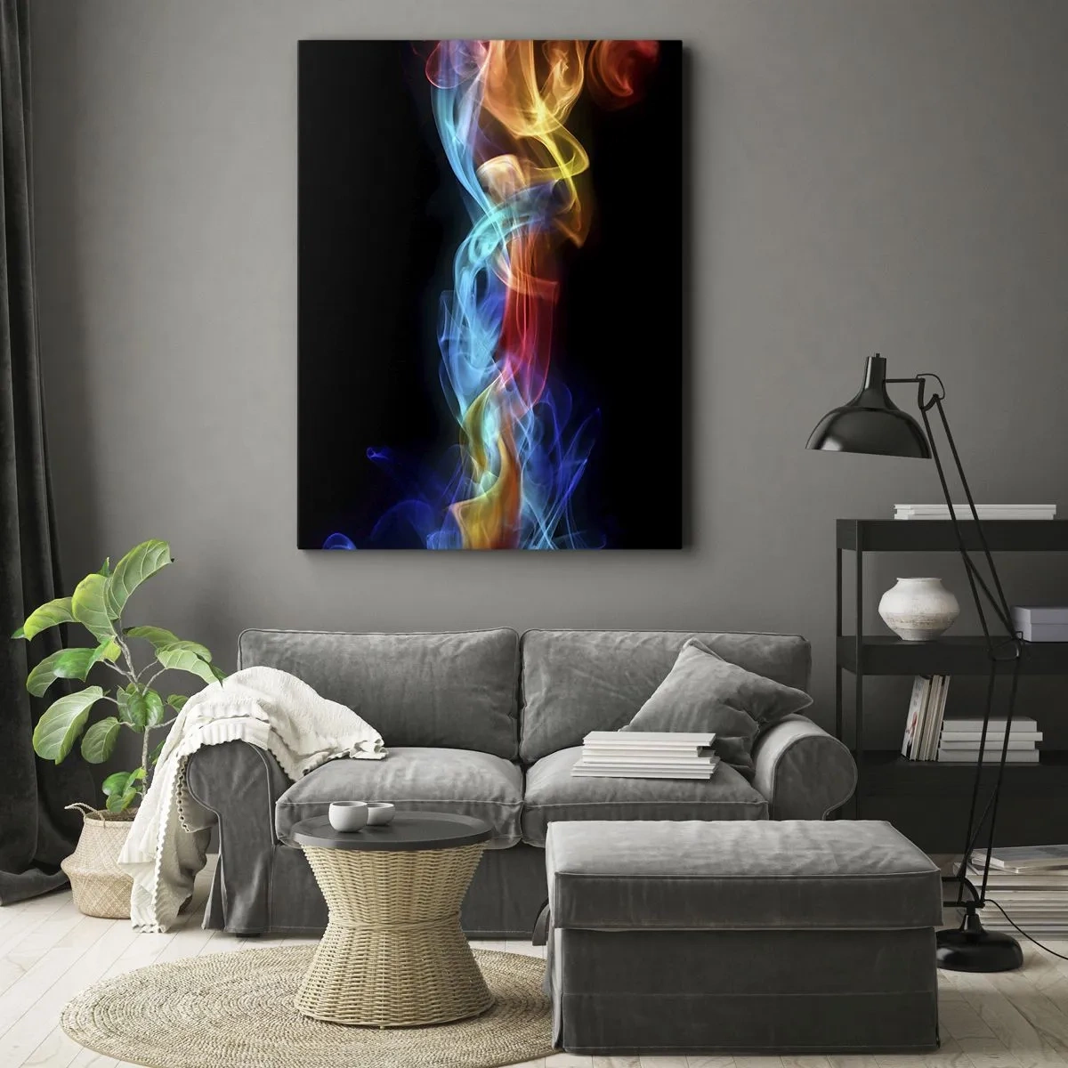 Bild auf Leinwand - Leinwandbild - Regenbogentanz der Nebel - 55x100 cm