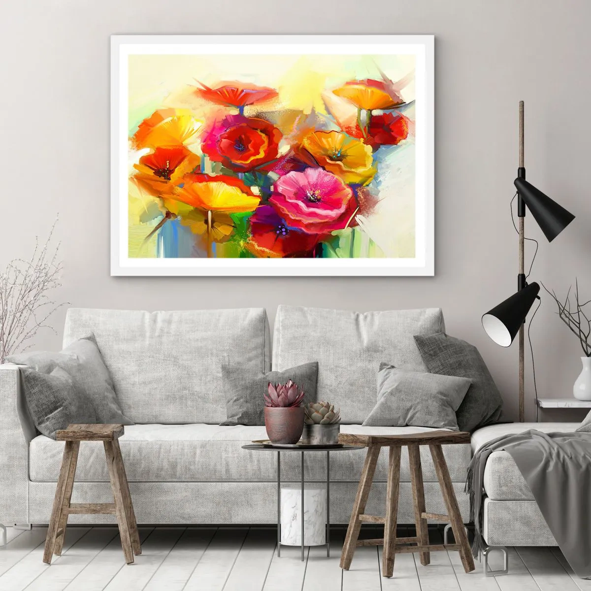 Poster in einem weißen Rahmen - Nicht nur rot - 91x61 cm