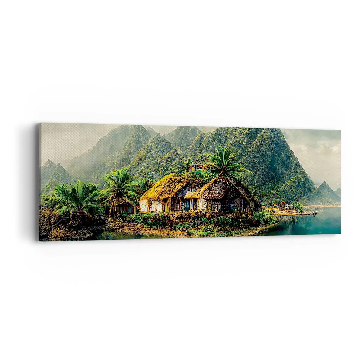 Bild auf Leinwand - Leinwandbild - Tropisches Paradies - 90x30 cm