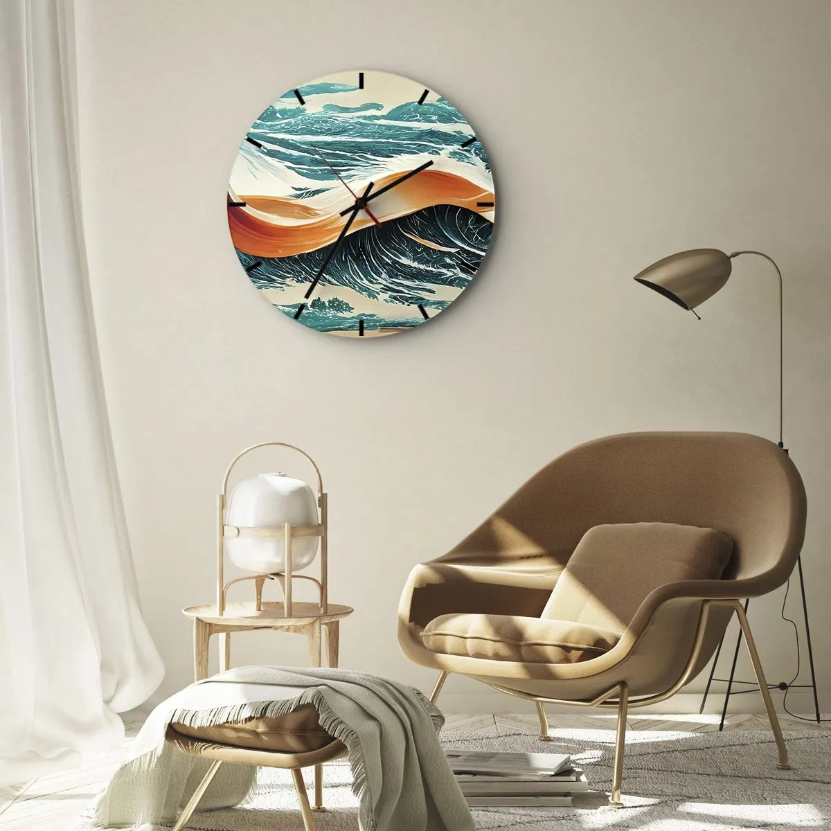 Wanduhr - Glasuhr - Traum eines Surfers - 40x40 cm