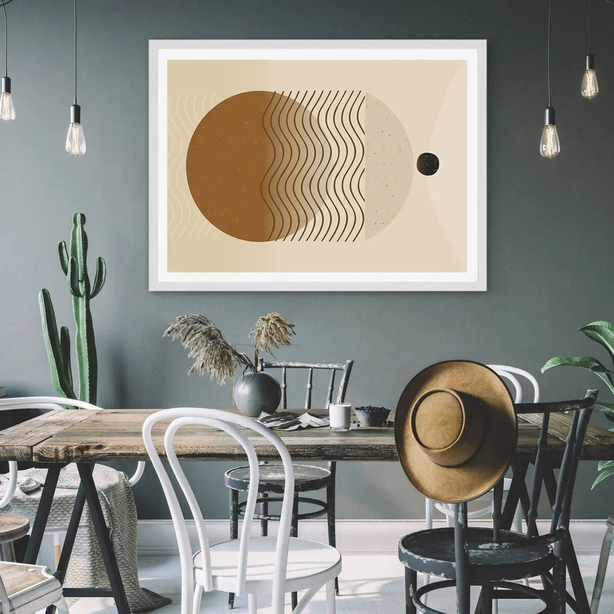 Poster in einem weißen Rahmen - Zur Entstehung geometrischer Figuren - 100x70 cm