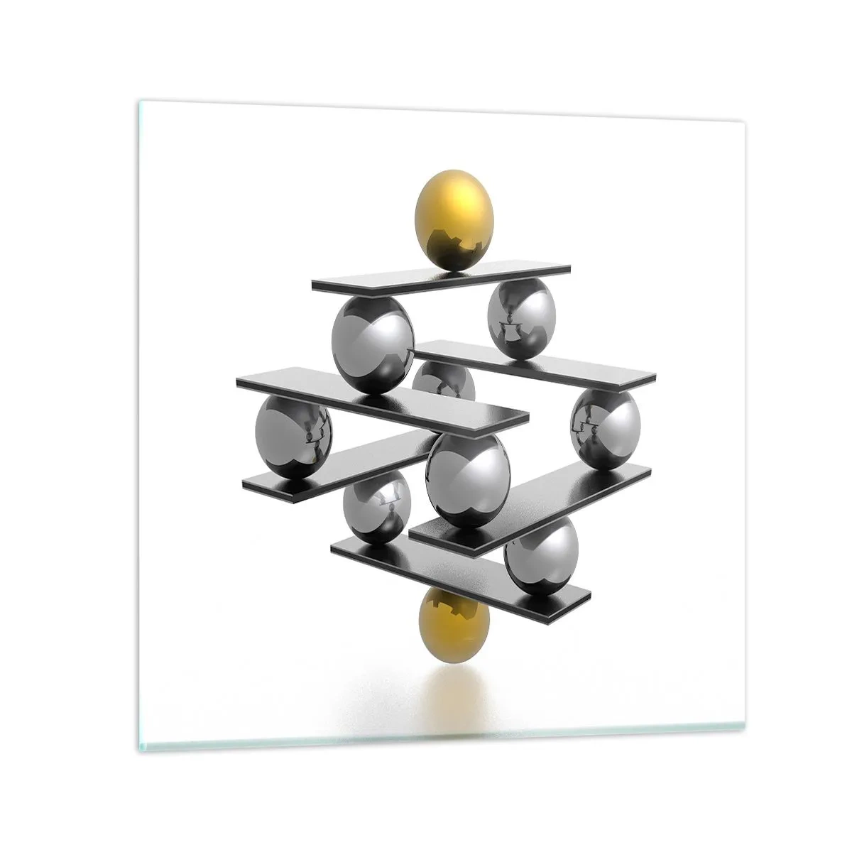 Glasbild - Bild auf glas - Gold- und Silberbalance - 50x50 cm