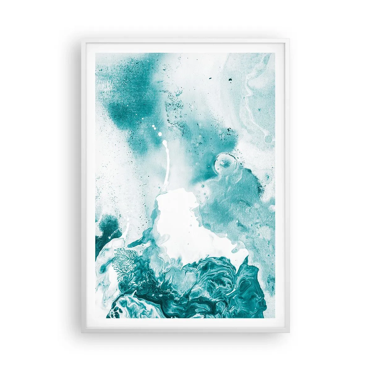 Poster in einem weißen Rahmen - Morast von Blau - 70x100 cm