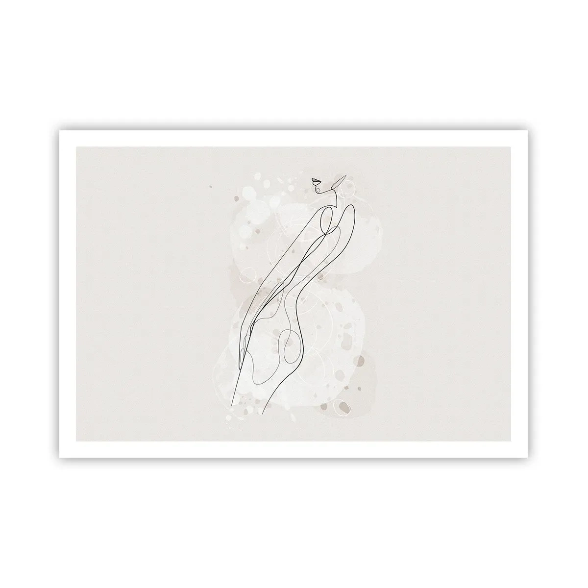 Poster - Eine subtile Silhouettenskizze im minimalistischen Stil - 100x70cm - Der Blick schweift - Moderne Wanddekoration für Wohnzimmer und Schlafzimmer ARTTOR