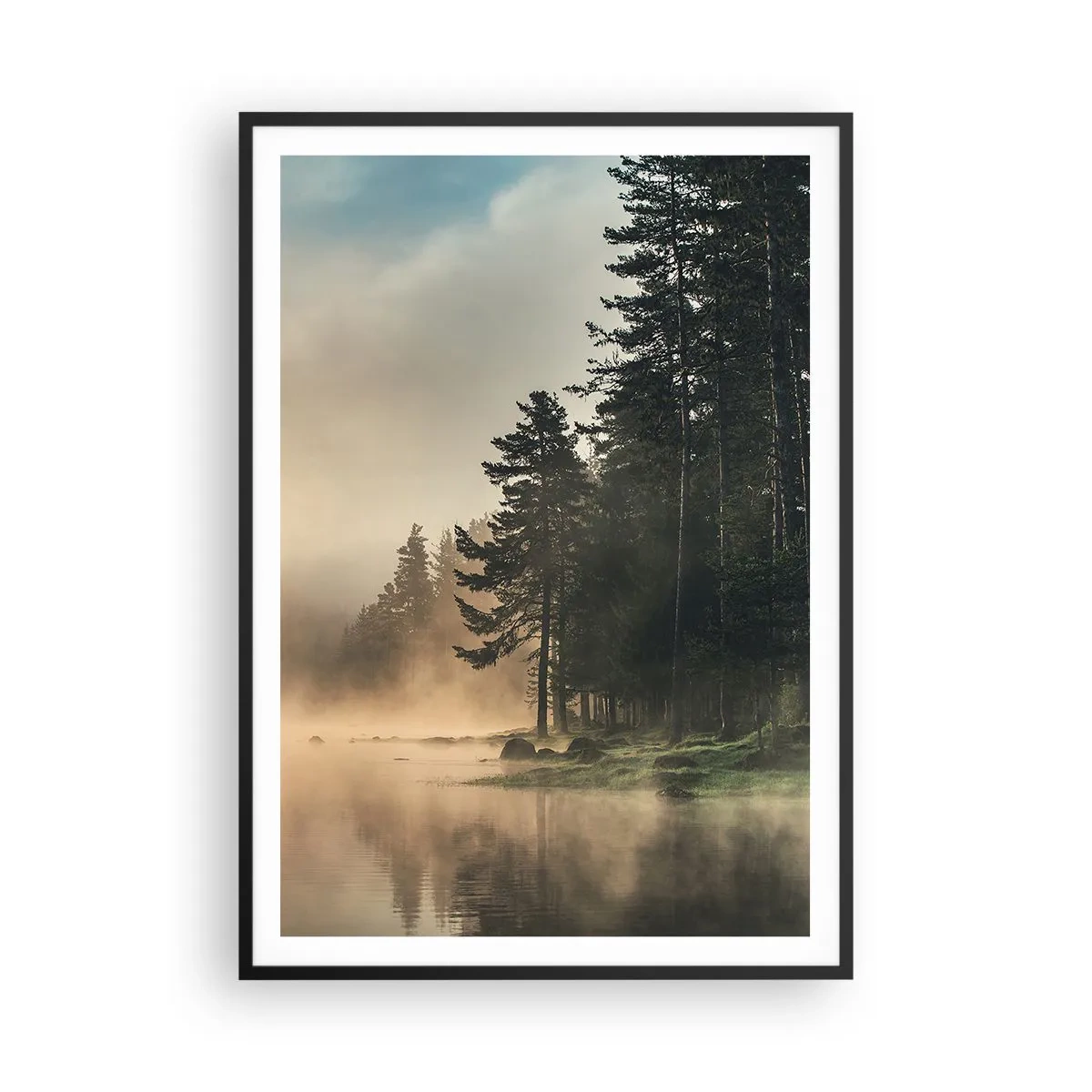 Poster in einem schwarzem Rahmen - Die Geburt des Tages - 70x100 cm