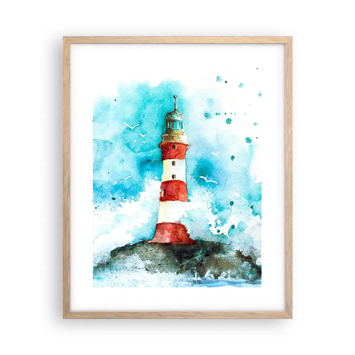 Poster in einem Rahmen aus heller Eiche - Einheit der Elemente - 40x50 cm