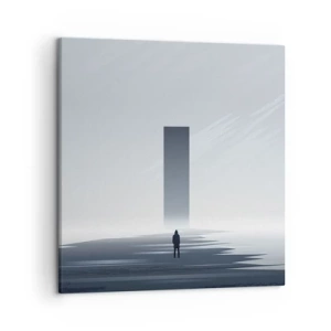 Bild auf Leinwand - Leinwandbild - Chance oder Bedrohung? - 50x50 cm