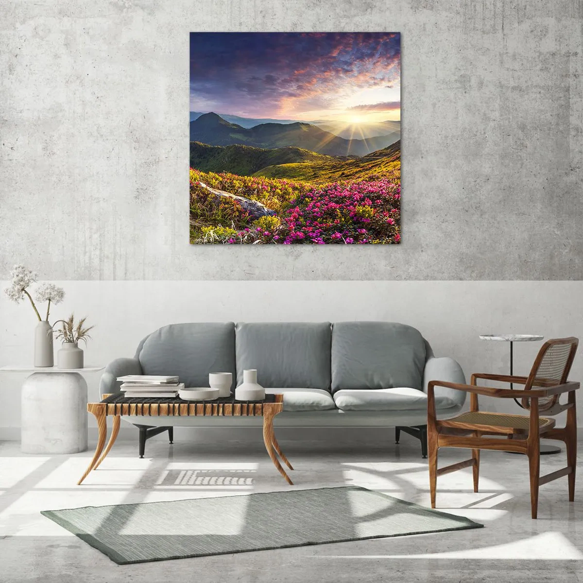 Glasbild - Bild auf glas - Frische am Bergmorgen - 30x30 cm