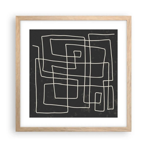 Poster in einem Rahmen aus heller Eiche - Nicht so einfach - 40x40 cm