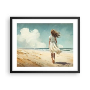 Poster in einem schwarzem Rahmen - Der Sonne und dem Wind begegnen - 50x40 cm
