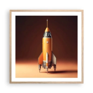 Poster in einem Rahmen aus heller Eiche - Es beginnt mit einem Traum - 60x60 cm